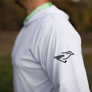 Bird Logo Long Sleeve Hooded Shirt White