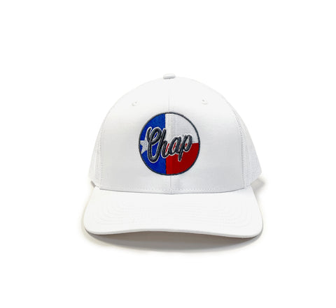 Texas Flag Chap Trucker Snapback Hat Front