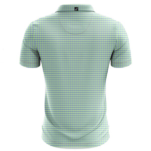 Adult Uptown Green Blue Tattersall Pattern Polo Shirt Back