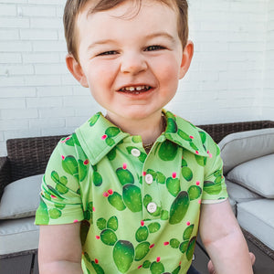 Youth Lifestyle Fit Green Cactus Polo